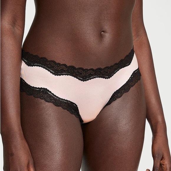 Victoria's Secret Fun & Flirty Lace Trim Cheeky Panty XL Purest Pink NEW - Picture 3 of 7